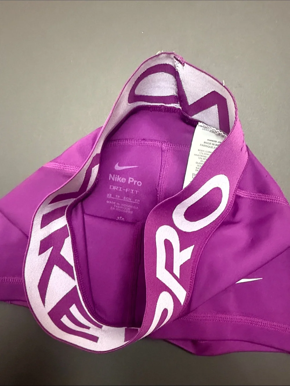 Nike Girls' Purple Logo Waistband Compression Shorts